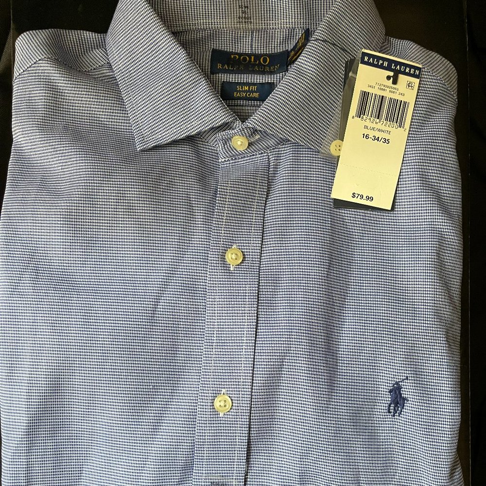 Polo Ralph Lauren Men's Slim Fit Easy Care Dress Shirt 16 34/35